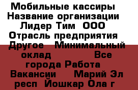 Мобильные кассиры › Название организации ­ Лидер Тим, ООО › Отрасль предприятия ­ Другое › Минимальный оклад ­ 50 000 - Все города Работа » Вакансии   . Марий Эл респ.,Йошкар-Ола г.